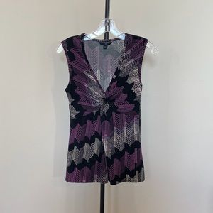 Banana Republic Sleeveless Top Black/Purple XSP